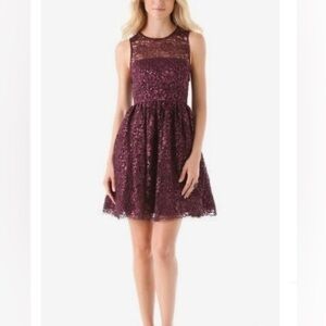 Alice + Olivia ophelia Plum lace fit & flare dress Corset size 4 NWT